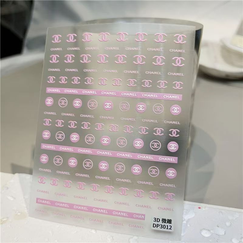 3D Pink mix logos Nail sticker 1pcs