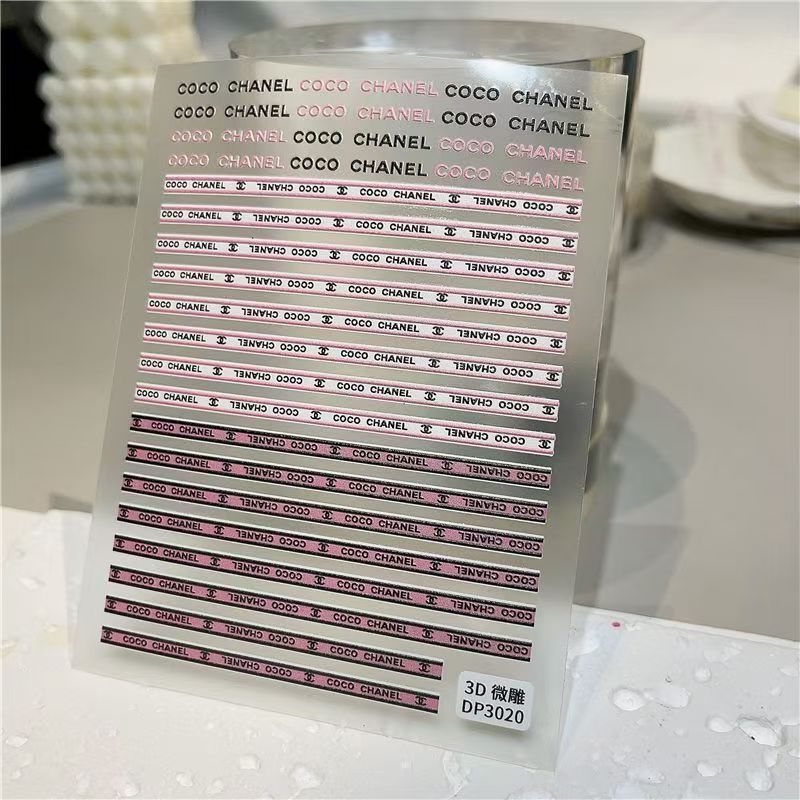 3D Pink mix logos Nail sticker 1pcs