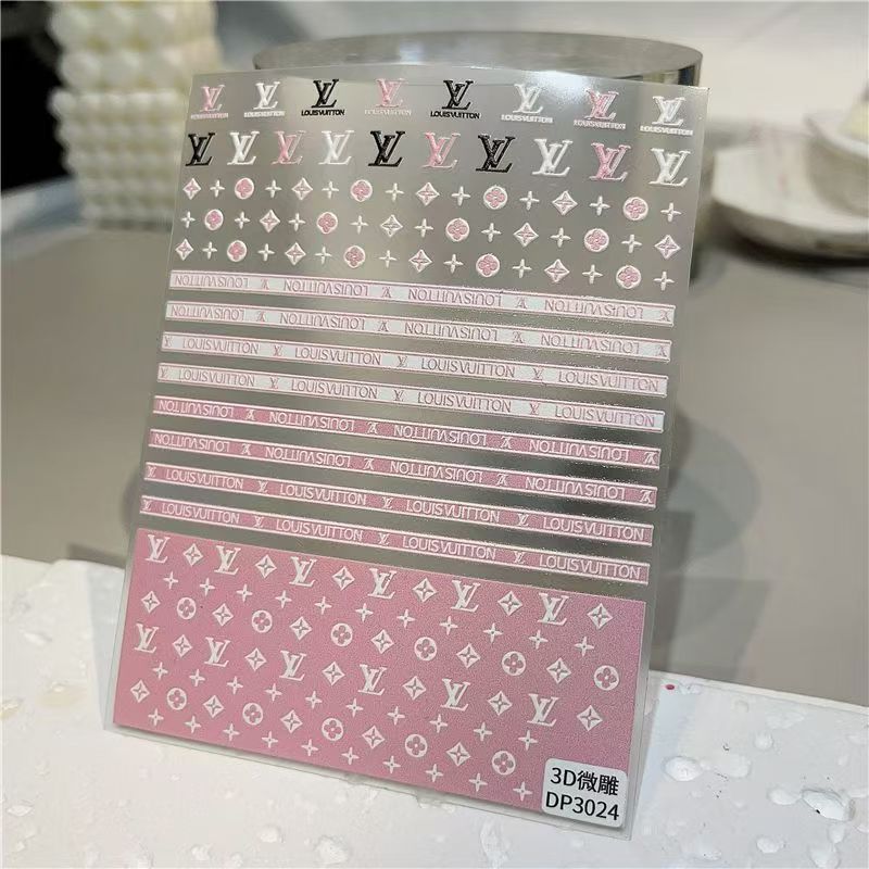 3D Pink mix logos Nail sticker 1pcs
