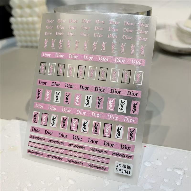 3D Pink mix logos Nail sticker 1pcs