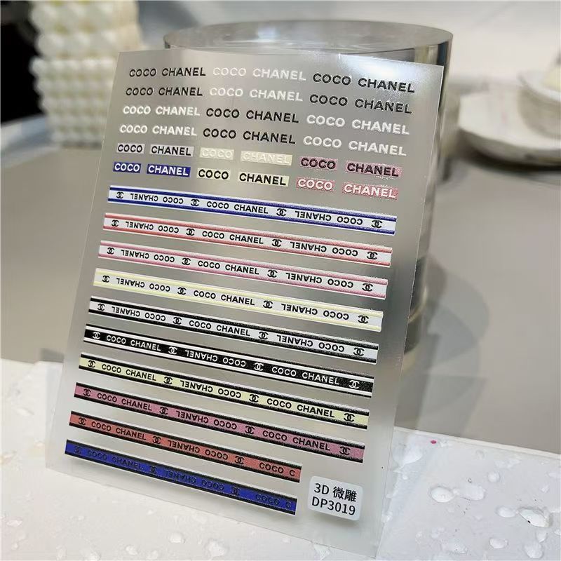 3D Colors mix logos Nail sticker 1pcs