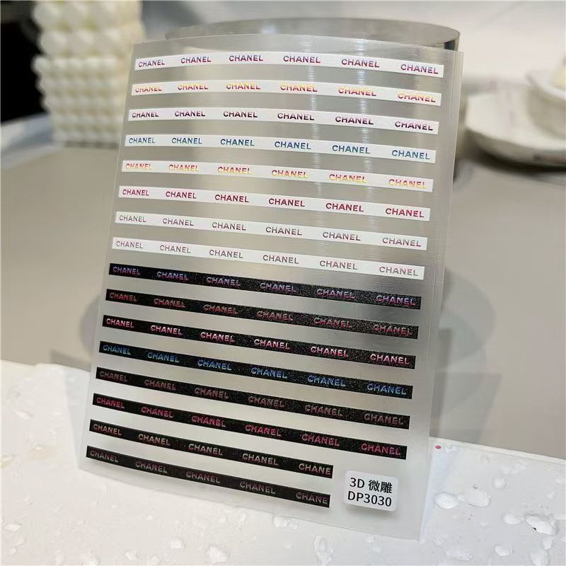 3D Colors mix logos Nail sticker 1pcs