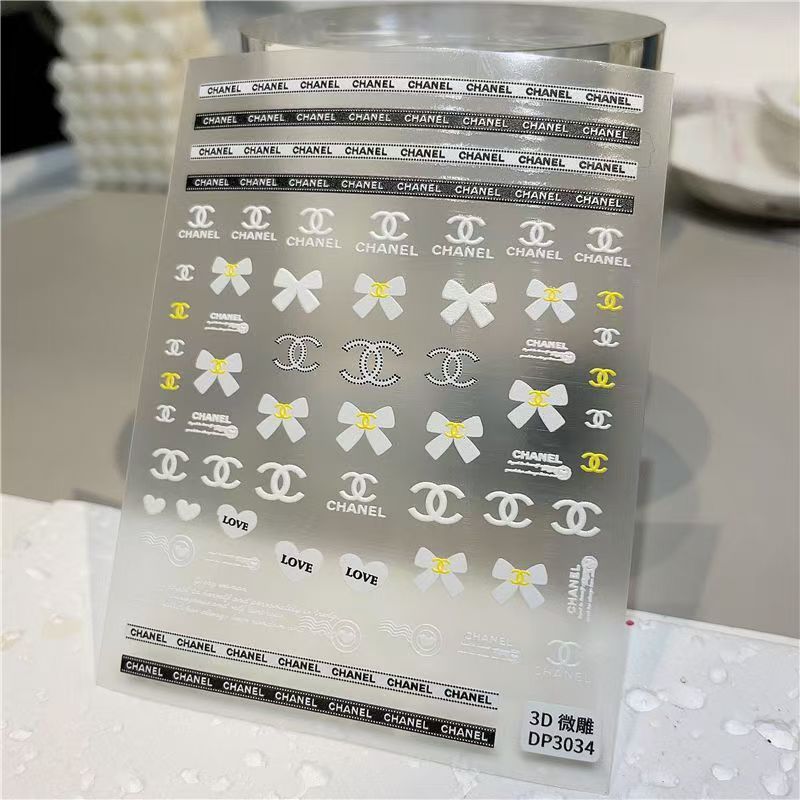 3D Chanel CC camellia Nail sticker 1pcs