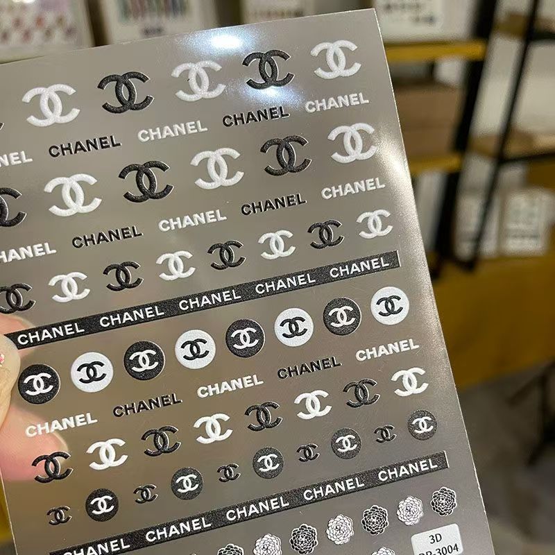 3D Chanel CC camellia Nail sticker 1pcs