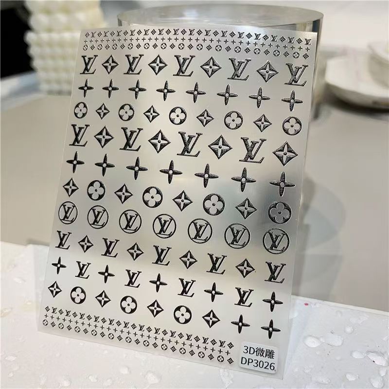 3D LV Monogram Nail sticker 1pcs