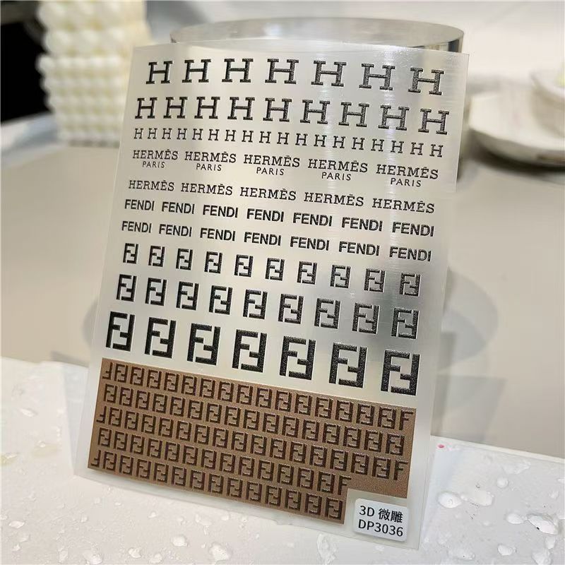 3D MIX FENDI/Hermes/H Nail sticker 1pcs