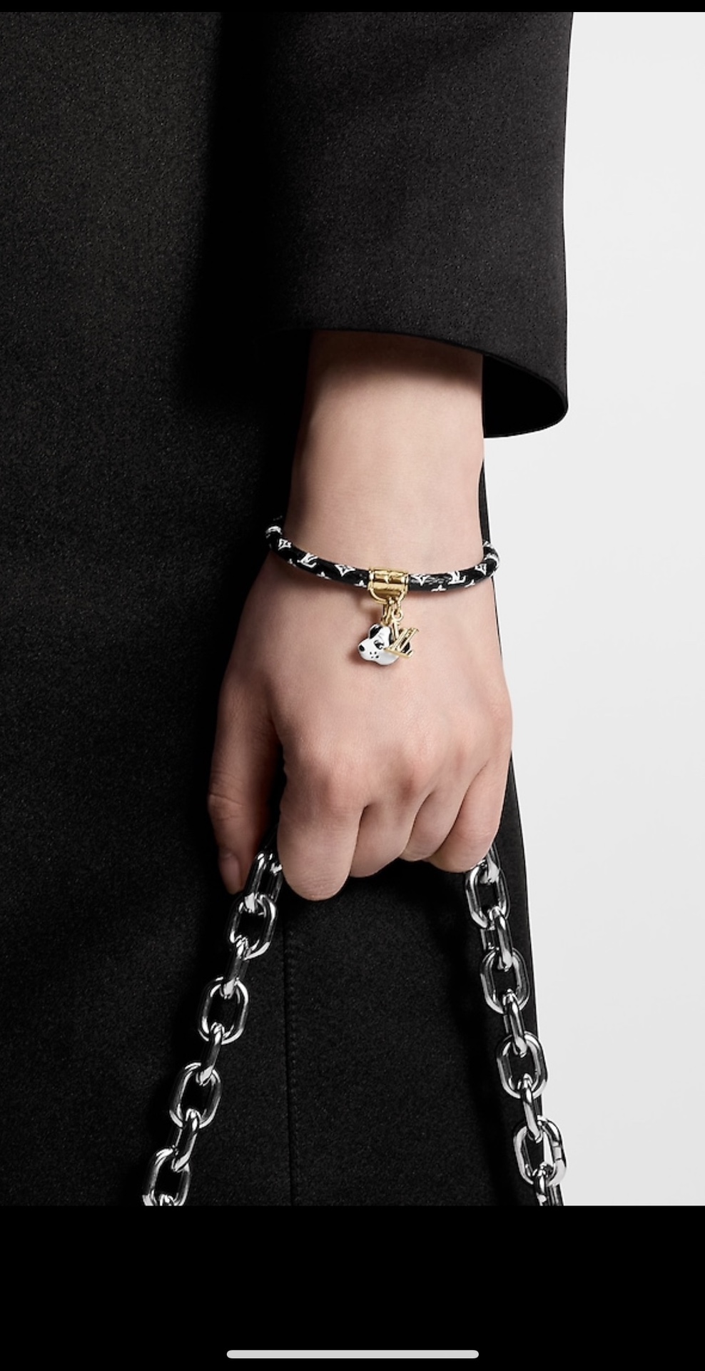 S445 LV Leather bracelet