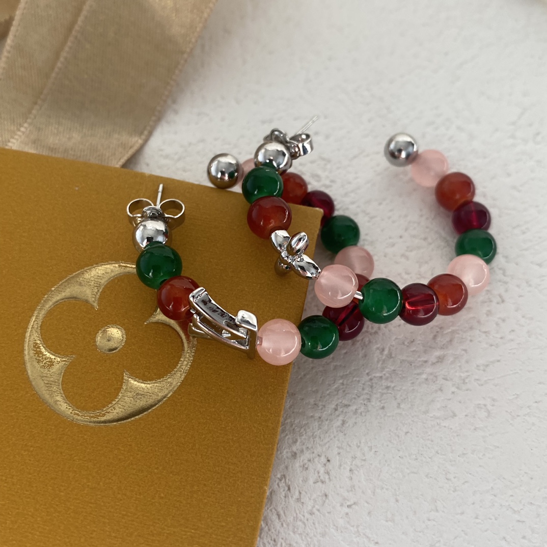 E017 LV colorful hoop earrings