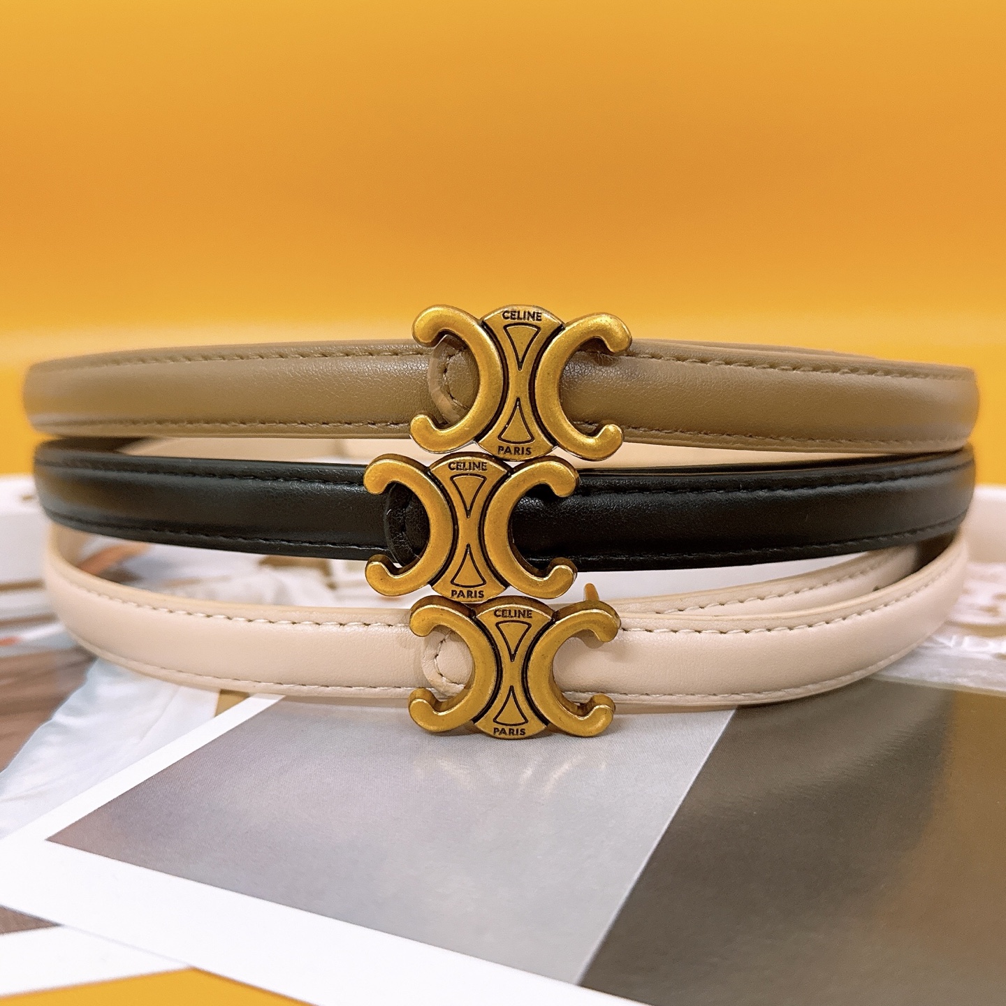 Celine leather belt 116601