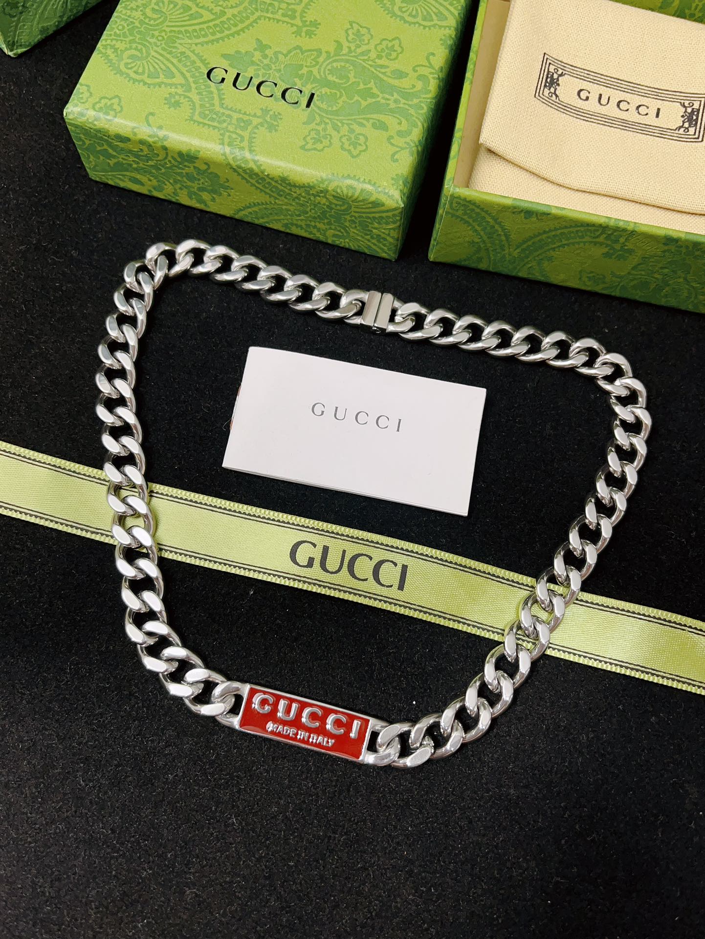 X698 Gucci titanium steel choker necklace
